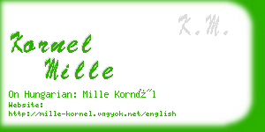 kornel mille business card